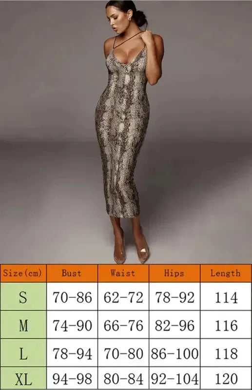 Ladies Sleeveless V-Neck Leopard Print Dress - Fashionfitz