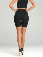 Ladies Stitching Five Point Sports Pocket Tight Fitness High Waist Hip Lifting Cycling Yoga Shorts - Fashionfitz