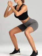 Ladies Stitching Five Point Sports Pocket Tight Fitness High Waist Hip Lifting Cycling Yoga Shorts - Fashionfitz