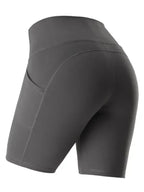 Ladies Stitching Five Point Sports Pocket Tight Fitness High Waist Hip Lifting Cycling Yoga Shorts - Fashionfitz