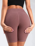 Ladies Stitching Five Point Sports Pocket Tight Fitness High Waist Hip Lifting Cycling Yoga Shorts - Fashionfitz