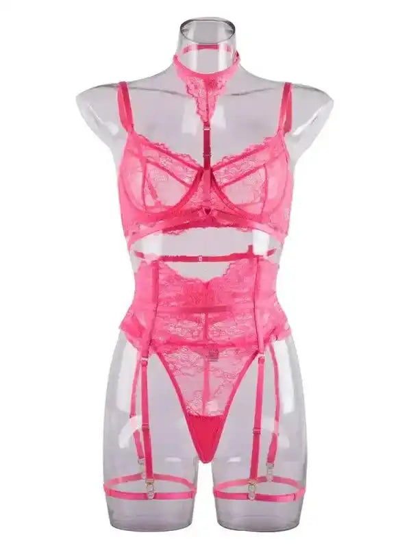 Ladylike Lace 3 Pieces Garter Set - Fashionfitz