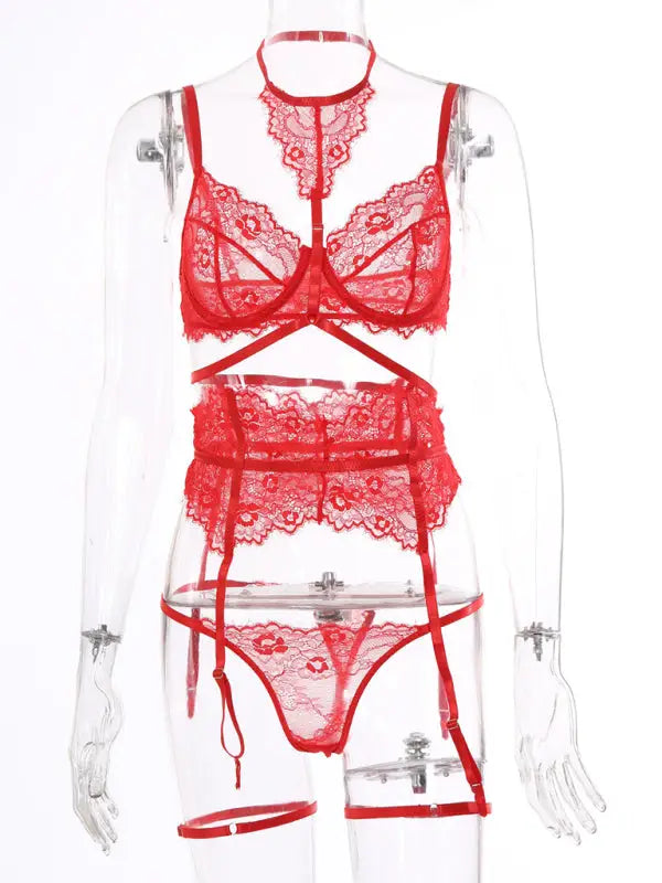 Ladylike lace 3 pieces garter set - sets