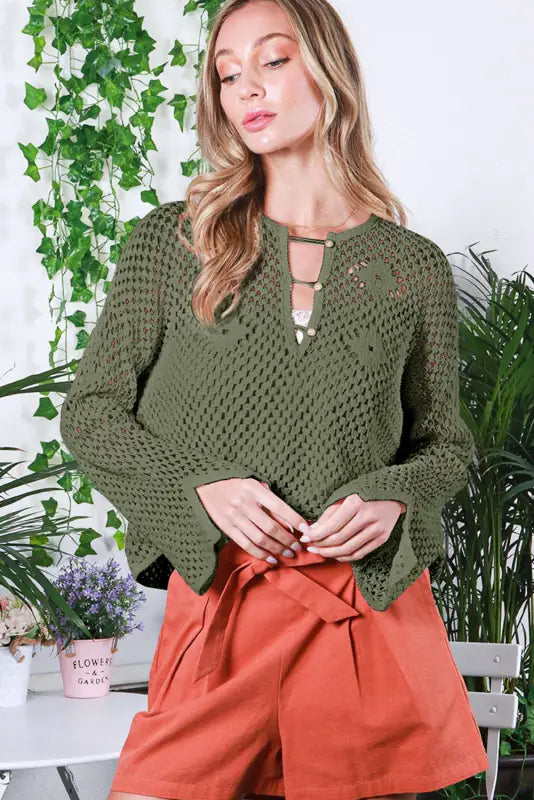 Laidback loop-button sweater - sweaters