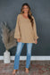 Light french beige solid color lattice hollow out back sweatshirt - sweatshirts & hoodies