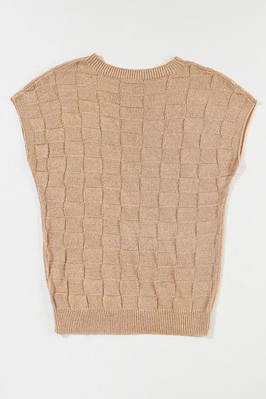 Lattice knit short sleeve sweater | fashionfitz