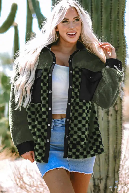 Lattice leisure fleece jacket | cozy & stylish jackets for women