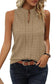 Lattice textured split neck tank top - tops