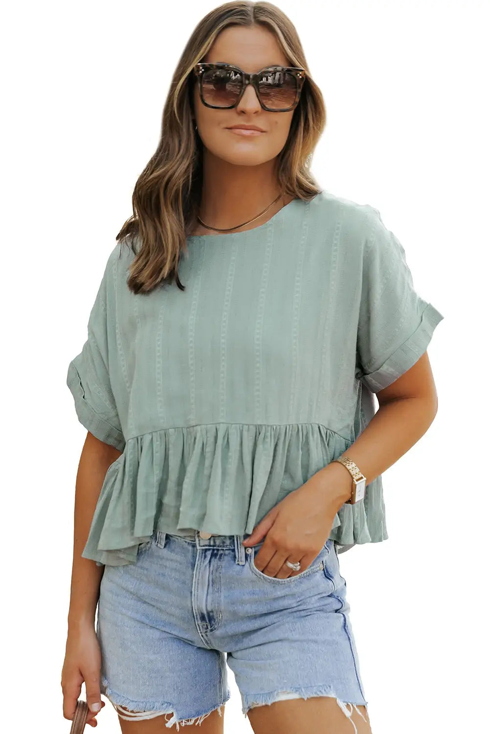 Laurel green short sleeve blouse - tops/blouses & shirts