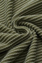 Laurel Green Twist Short Sleeve Corded V Neck Top - Fashionfitz