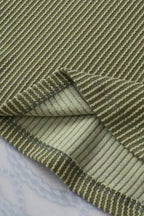 Laurel Green Twist Short Sleeve Corded V Neck Top - Fashionfitz