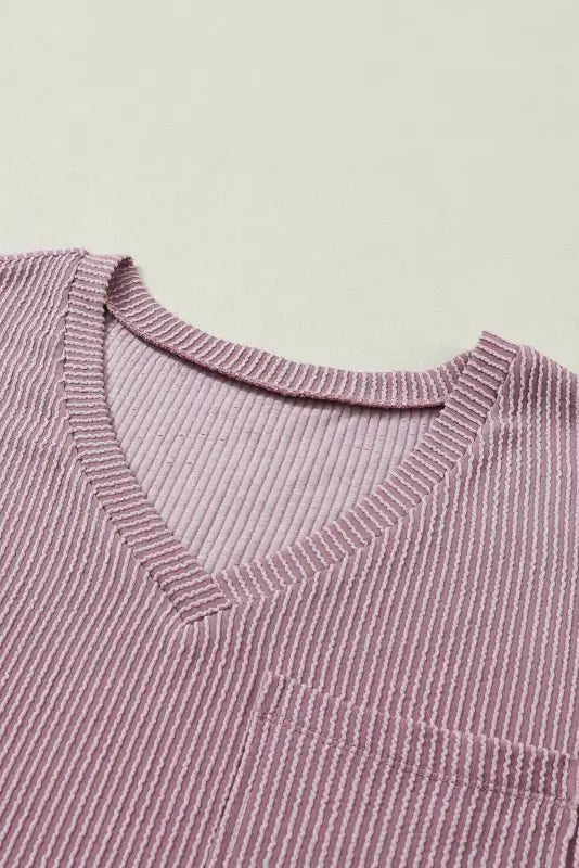 Lavender corded loose t-shirt - t-shirts