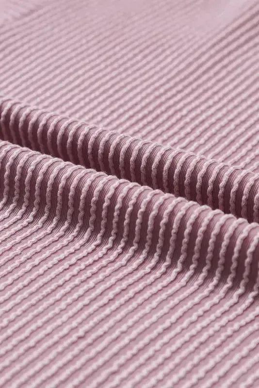 Lavender Corded Loose T-shirt - Fashionfitz