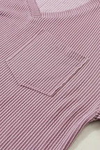 Lavender Corded Loose T-shirt - Fashionfitz