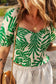 Leaf print smocked crop top - tops