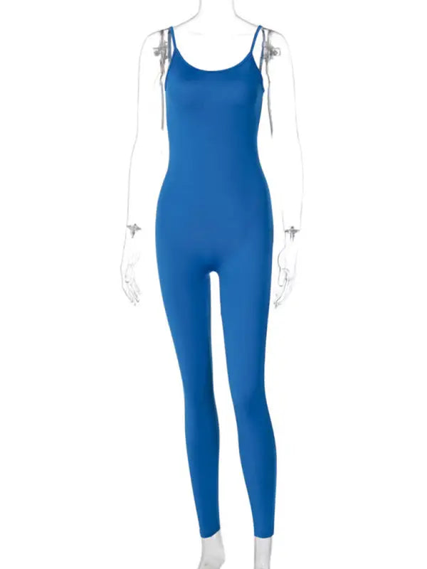 Lean seamless active jumpsuit - blue / s - yoga jumpsuits