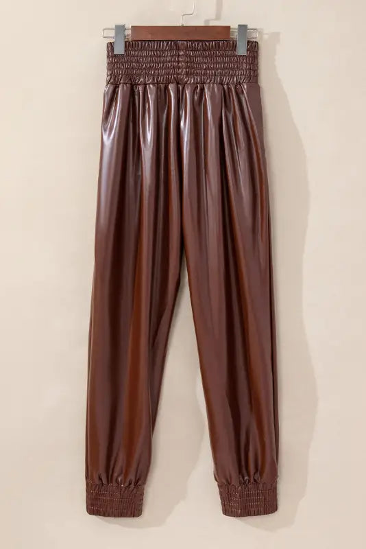 Leather skinny pants - high-waist