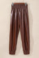 Leather skinny pants - high-waist