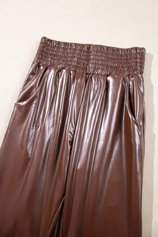 Leather skinny pants - high-waist