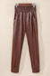 Leather skinny pants - high-waist