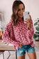 Leopard animal print stitching loose long sleeve top - tops