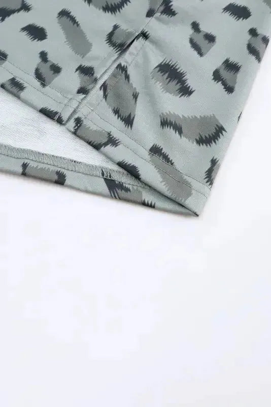 Leopard Animal Print Stitching Loose Long Sleeve Top - Fashionfitz