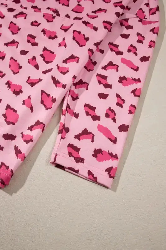 Leopard Animal Print Stitching Loose Long Sleeve Top - Fashionfitz