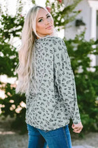Leopard Animal Print Stitching Loose Long Sleeve Top - Fashionfitz
