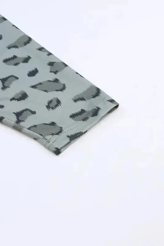 Leopard Animal Print Stitching Loose Long Sleeve Top - Fashionfitz