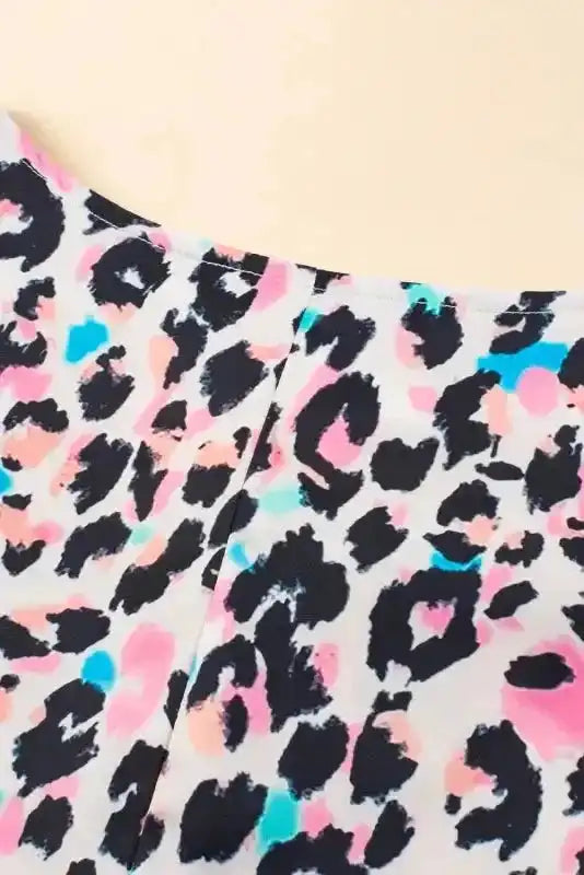 Leopard Batwing Sleeve Plus Size Top - Fashionfitz