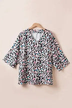Leopard Batwing Sleeve Plus Size Top - Fashionfitz