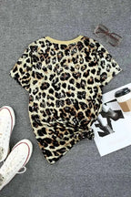 Leopard Bleached O-neck T Shirt - Fashionfitz