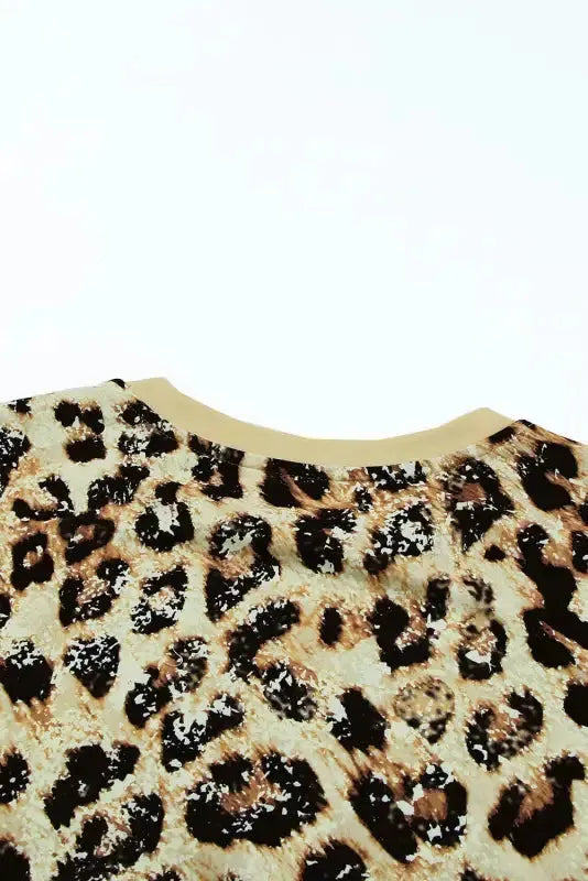 Leopard Bleached O-neck T Shirt - Fashionfitz