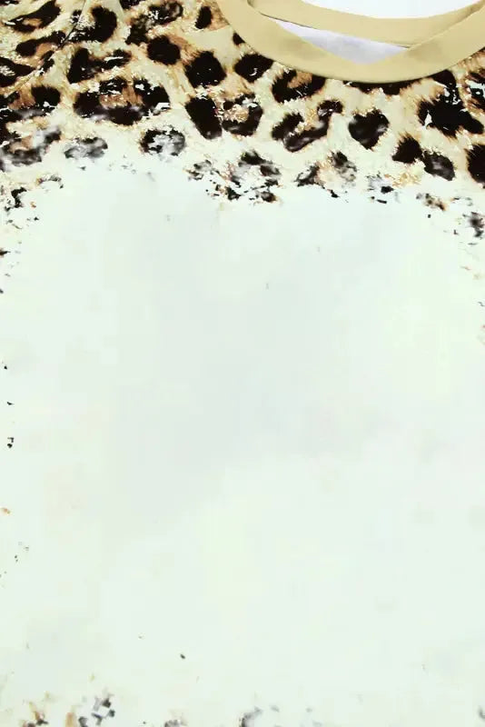 Leopard Bleached O-neck T Shirt - Fashionfitz