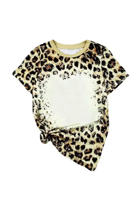 Leopard Bleached O-neck T Shirt - Fashionfitz