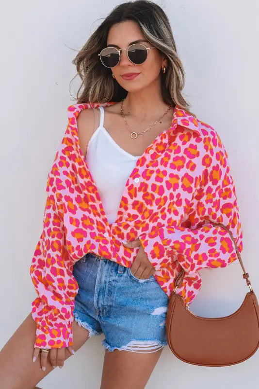 Leopard bloom overshirt - chic & bold | fashionfitz