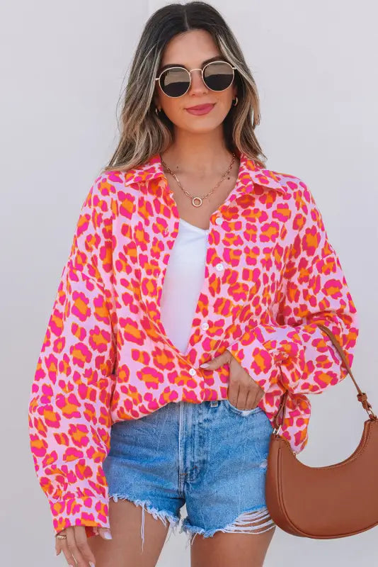 Leopard bloom overshirt - chic & bold | fashionfitz