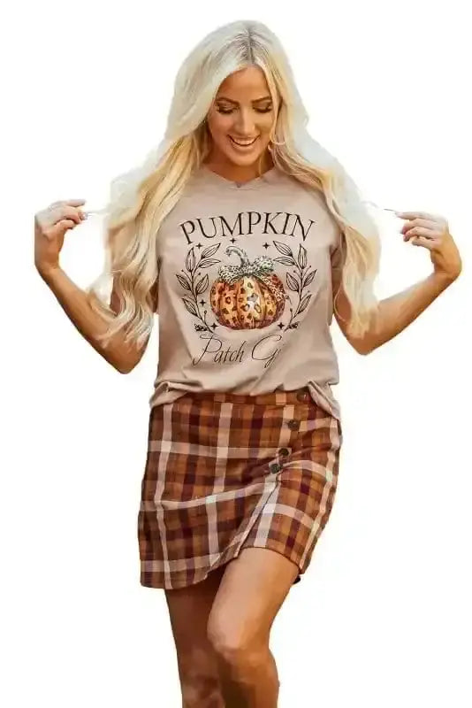 Graphic Tees PUMPKIN Leopard Bowknot T-Shirt