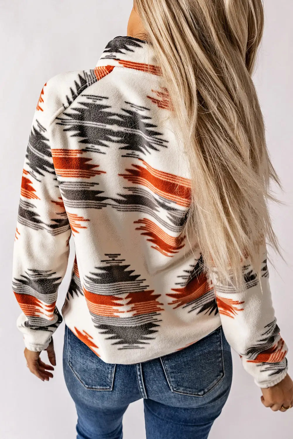 Leopard colorblock pocket zipper fuzzy fleece jacket - outerwear