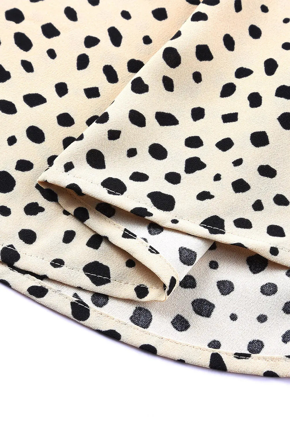 Leopard colorblock swiss dot flutter sleeve square neck mini dress - dresses