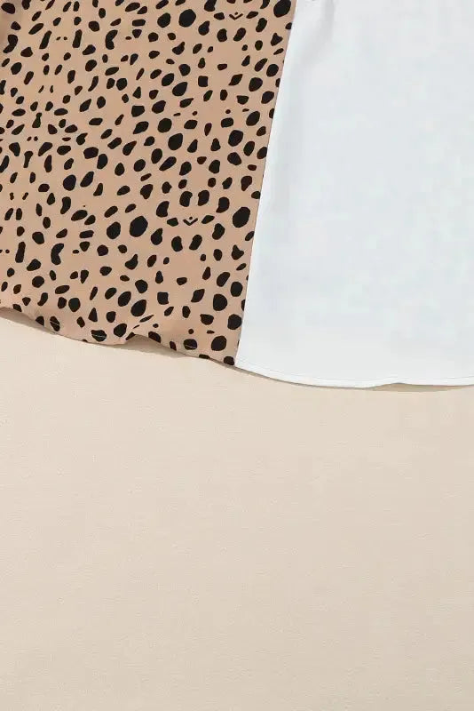 Leopard Contrast Casual Blouse - Fashionfitz