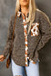 Leopard cow print patchwork buttoned shirt jacket - shackets