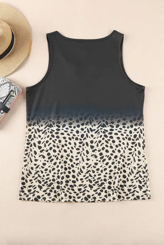 Leopard dotted contrast casual pocket t shirt dress - t-shirt dresses