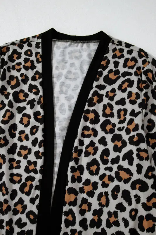 Leopard finesse open front cardigan - elegant & versatile