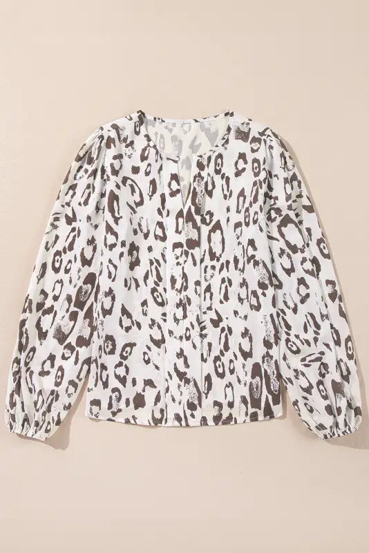 Leopard luxe balloon sleeve blouse