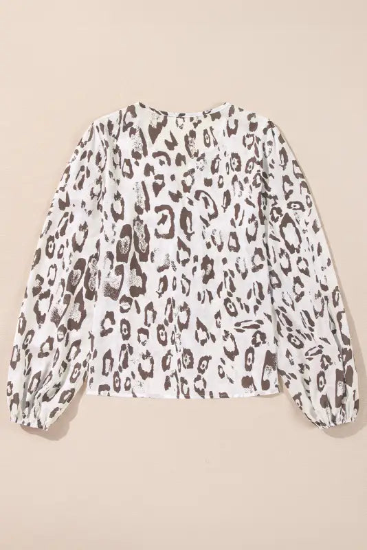 Leopard luxe balloon sleeve blouse