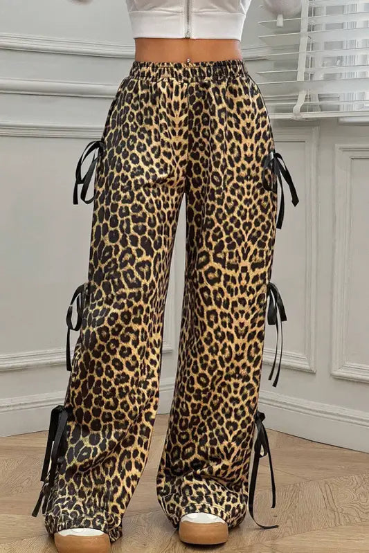 Leopard luxe bow-tie trousers - wild style by fashionfitz