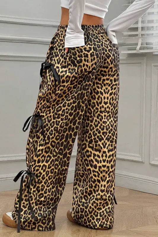 Leopard luxe bow-tie trousers - wild style by fashionfitz