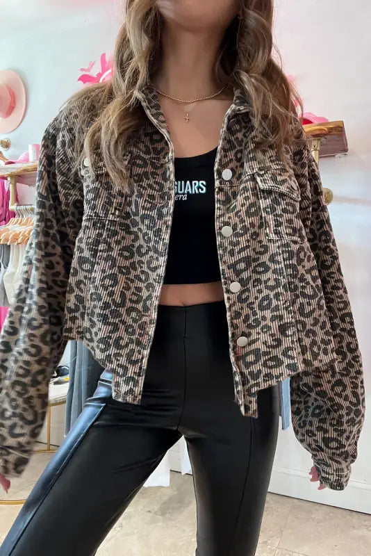 Leopard luxe corduroy jacket