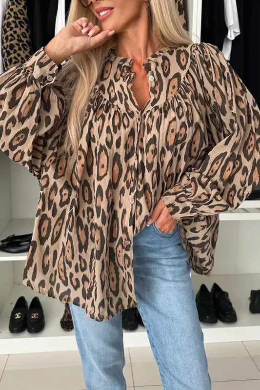 Leopard luxe oversized shirt